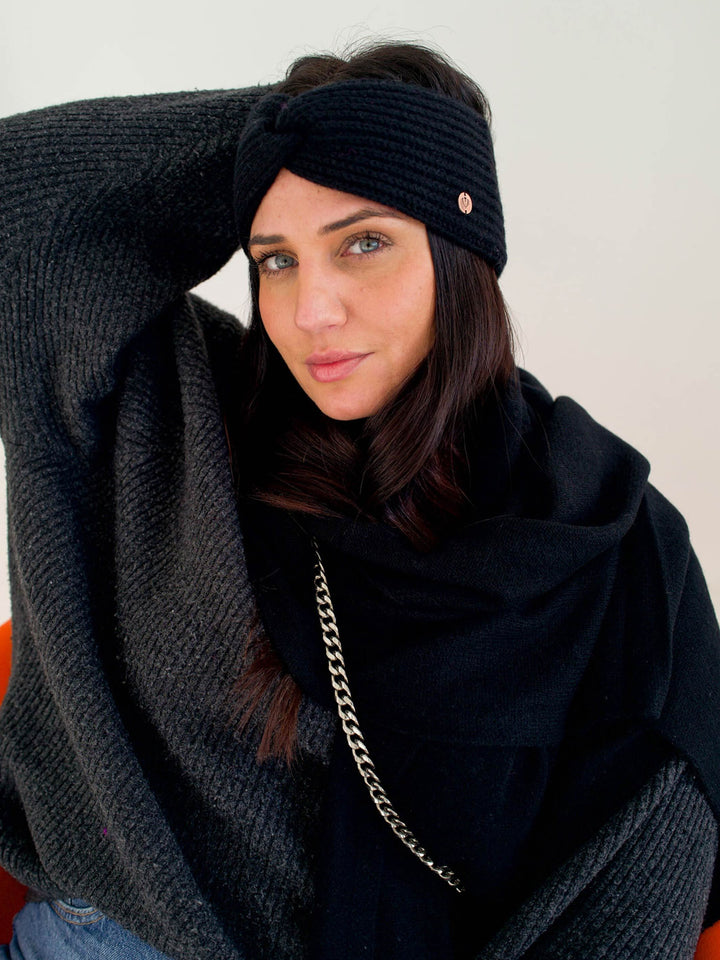 Grobstrick-Stirnband aus reinem Kaschmir