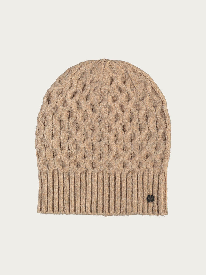 Strickmütze mit 3D-Effekt in Wollmischung