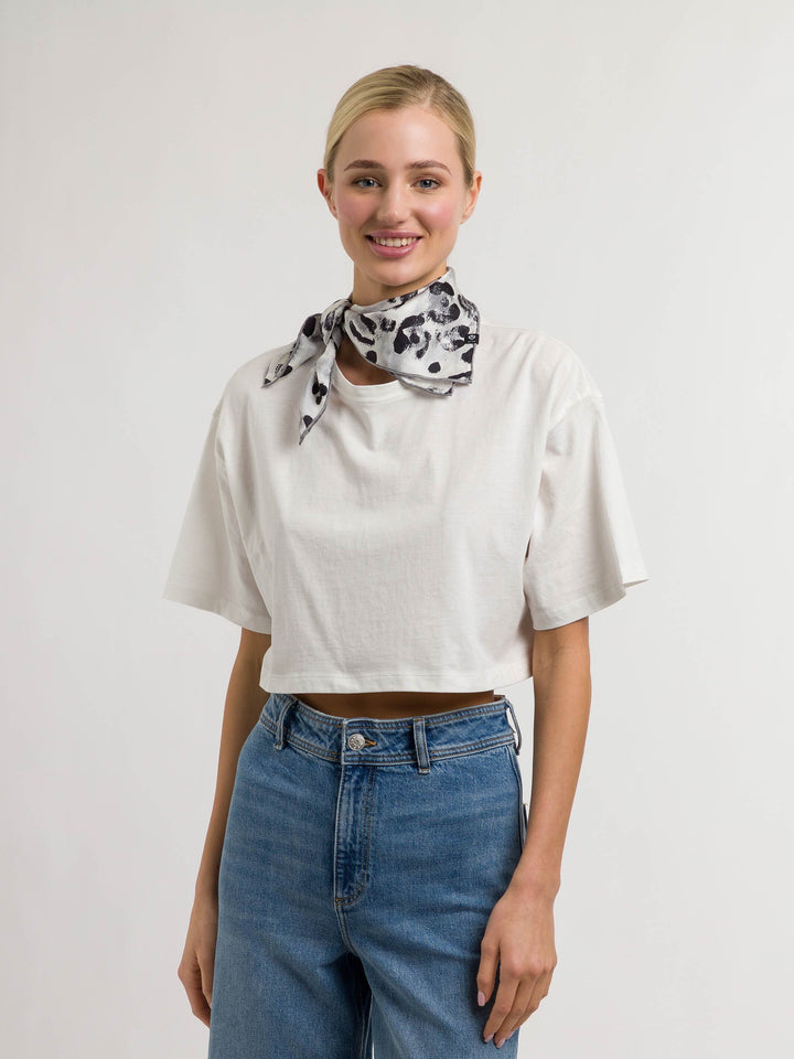 Nickituch aus reiner Seide mit Animal Print