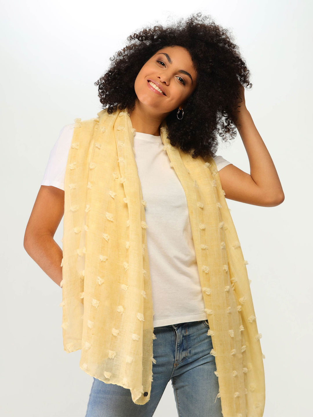 Fil Coupé Stola mit Quadraten