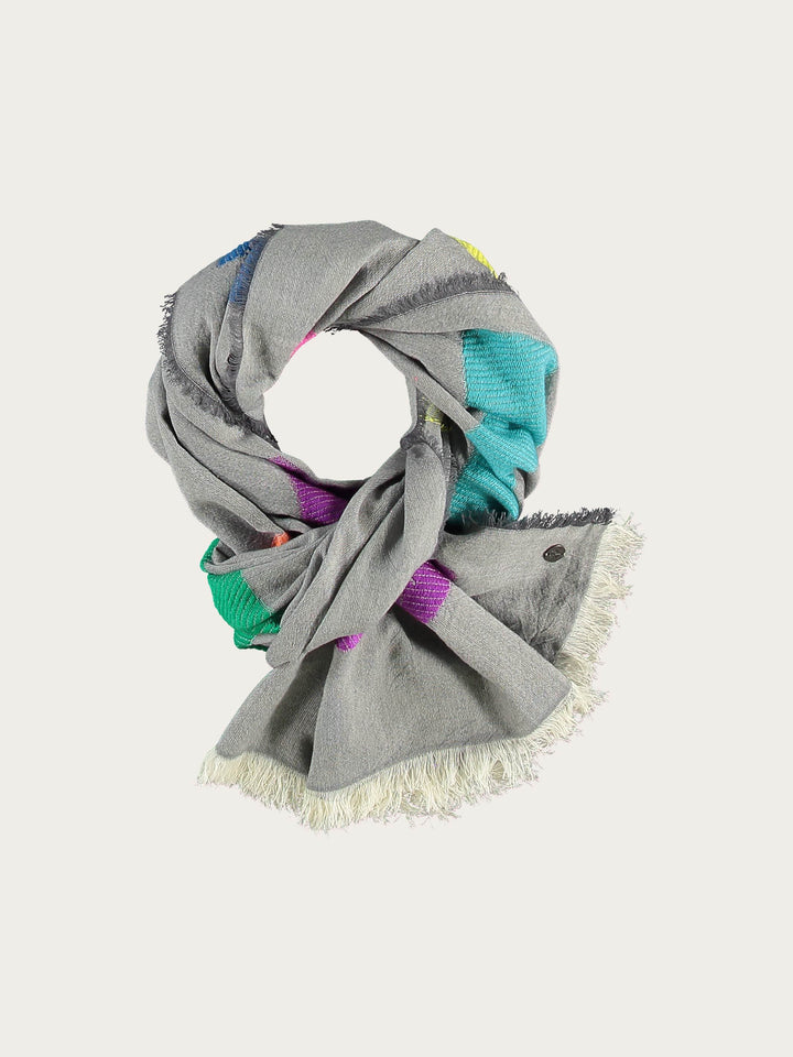 Stola DU MUSST KÄMPFEN! mit Regenbogen-Streifen aus Baumwolle