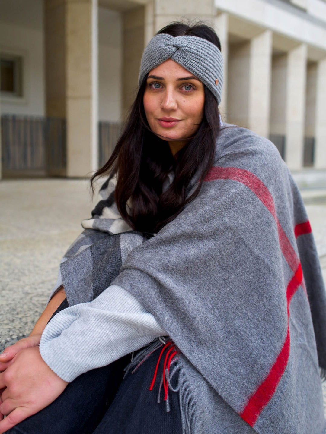 Grobstrick-Stirnband aus reinem Kaschmir