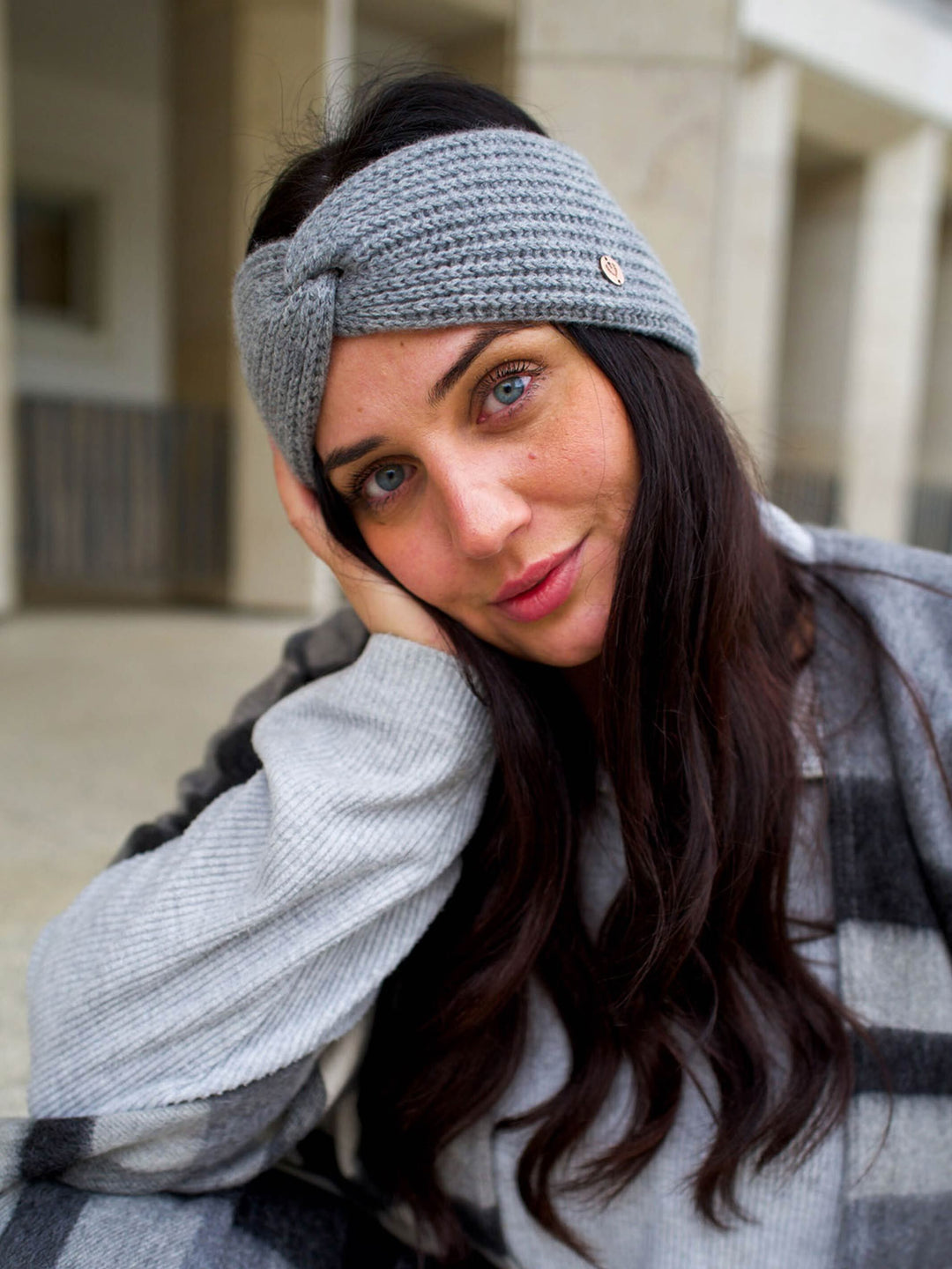 Grobstrick-Stirnband aus reinem Kaschmir