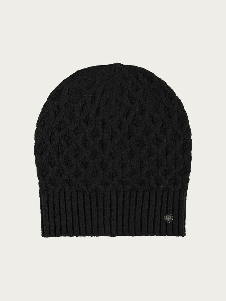 Strickmütze mit 3D-Effekt in Wollmischung