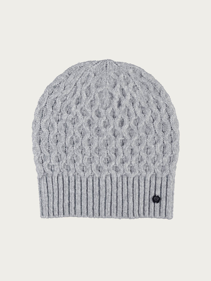 Strickmütze mit 3D-Effekt in Wollmischung