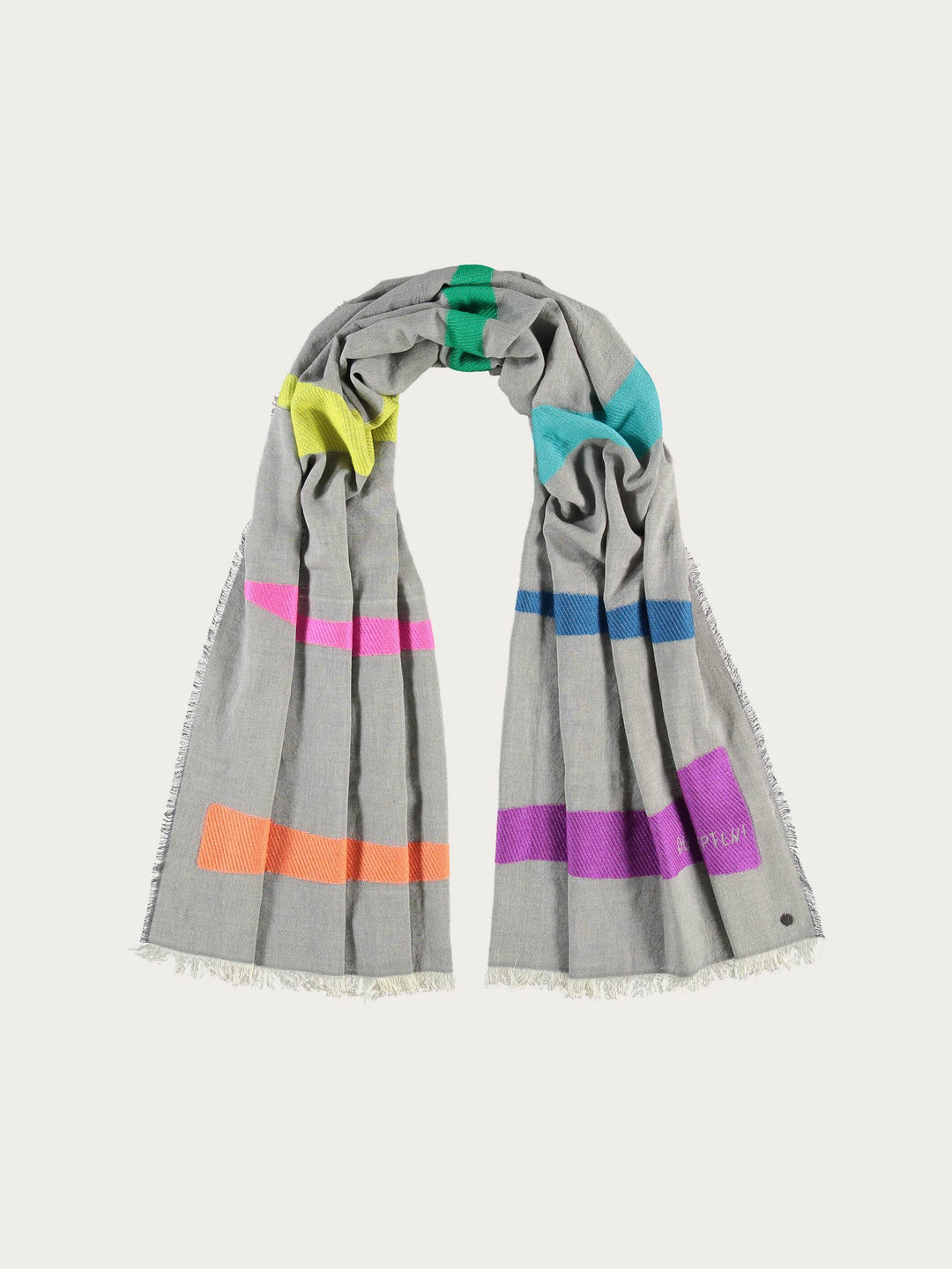 Stola DU MUSST KÄMPFEN! mit Regenbogen-Streifen aus Baumwolle