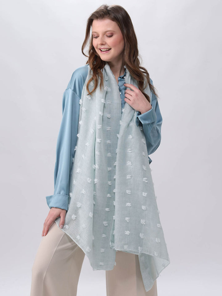 Fil Coupé Stola mit Quadraten