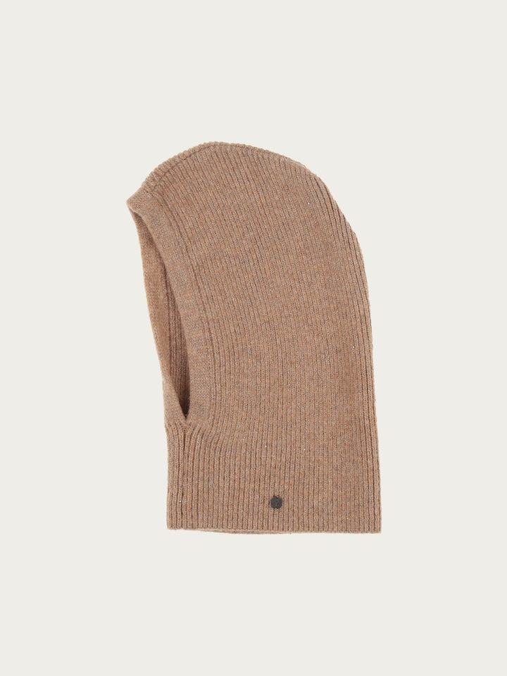 Strick-Kapuzenschal mit zartem Glitzer