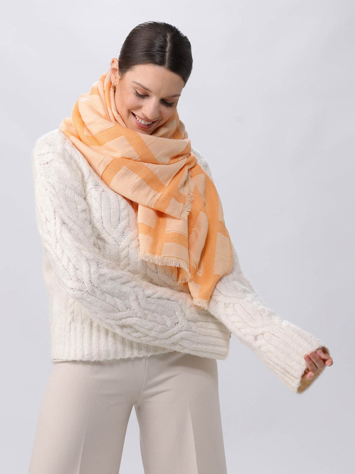 Sustainability Edition - Stola mit XL-Karo in Wollmischung