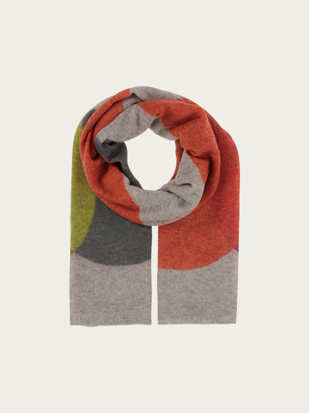 Strickschal mit XL-Punkten aus reiner Wolle