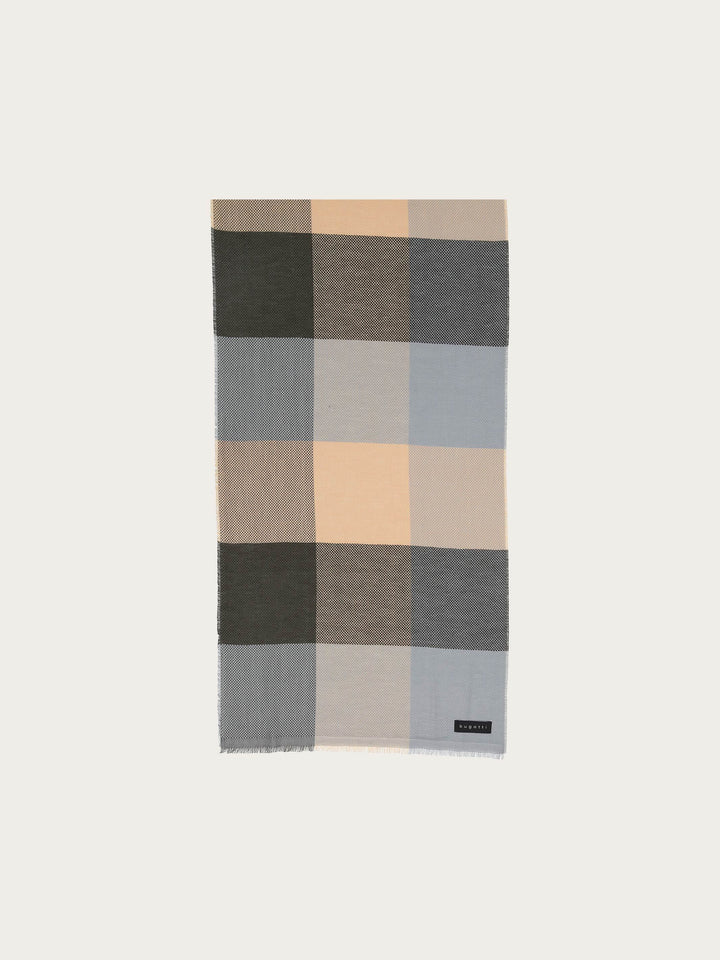 Bugatti Schal mit Karo-Design aus Baumwolle