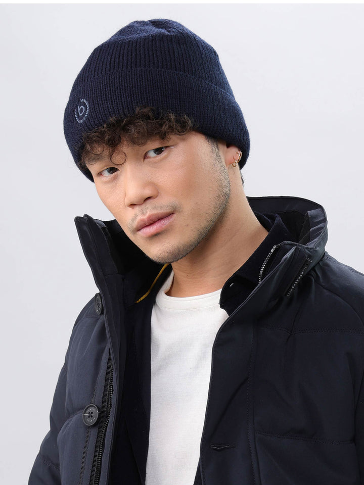 Einfarbige winddichte Beanie mit bugatti Logo