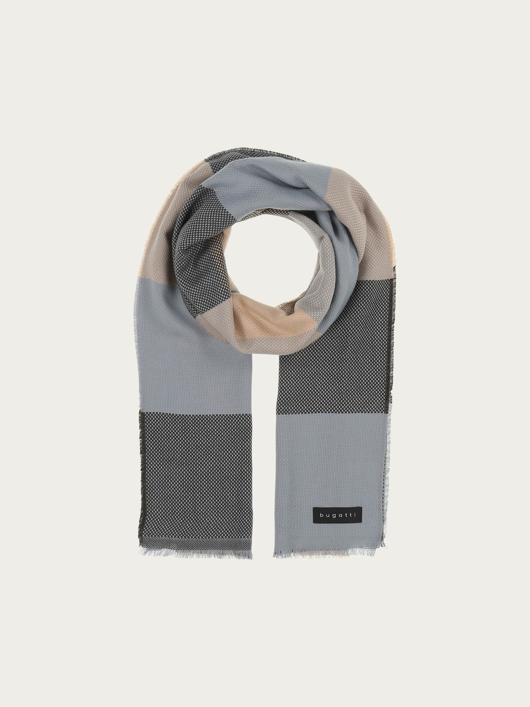 Bugatti Schal mit Karo-Design aus Baumwolle