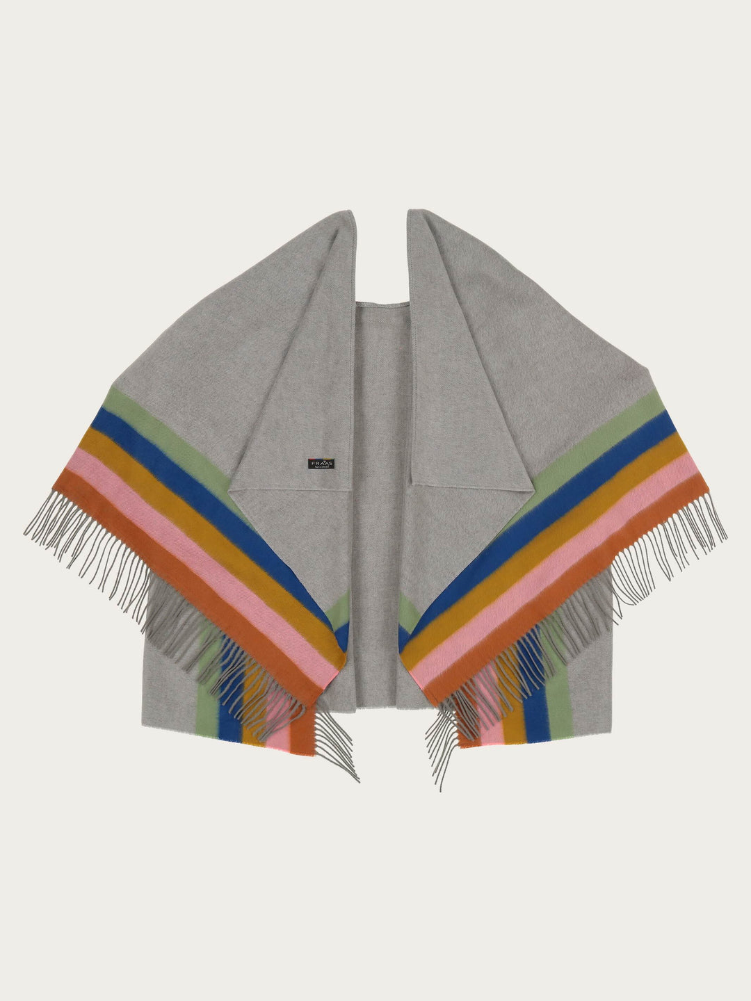 Cashmink-Poncho mit Highlight- Streifen