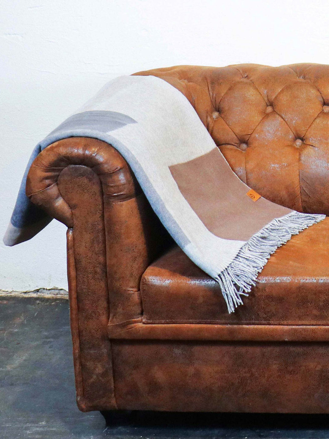 Cashmink-Decke mit Colour Block Design - Made in Germany
