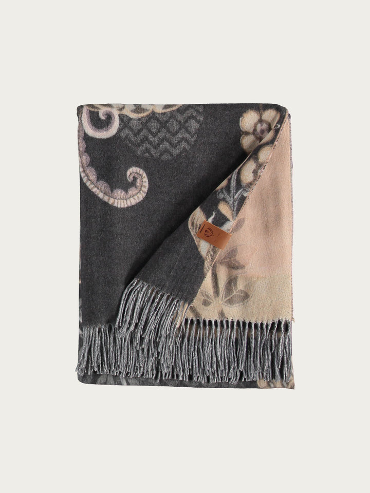 Sustainability Edition - Cashmink-Decke mit Blumenranken-Design - Made in Germany