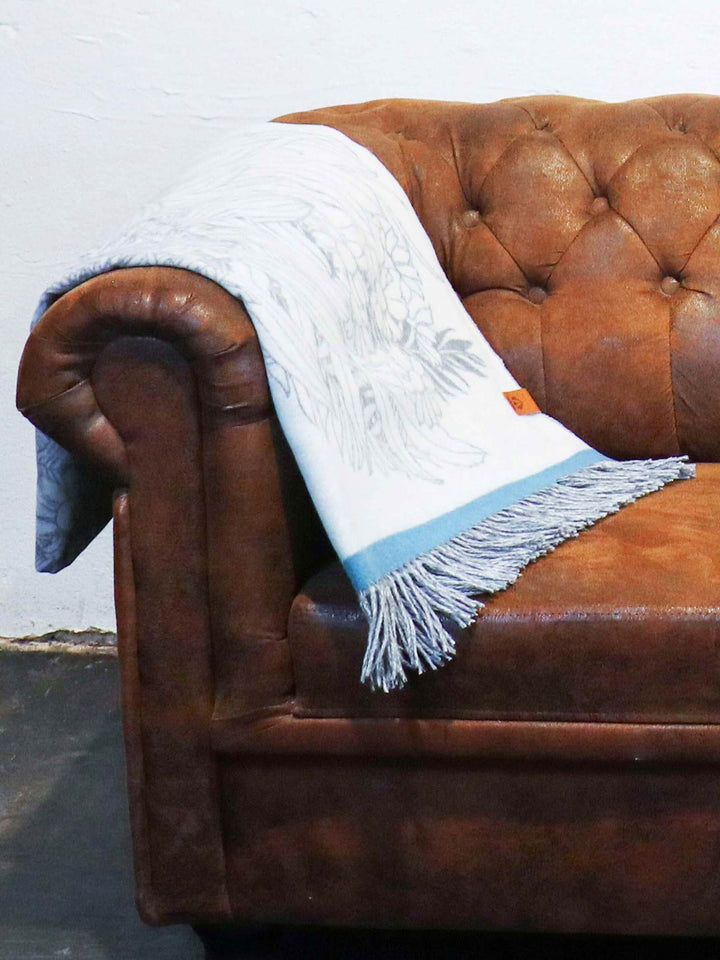Cashmink-Decke mit Blumen-Design - Made in Germany
