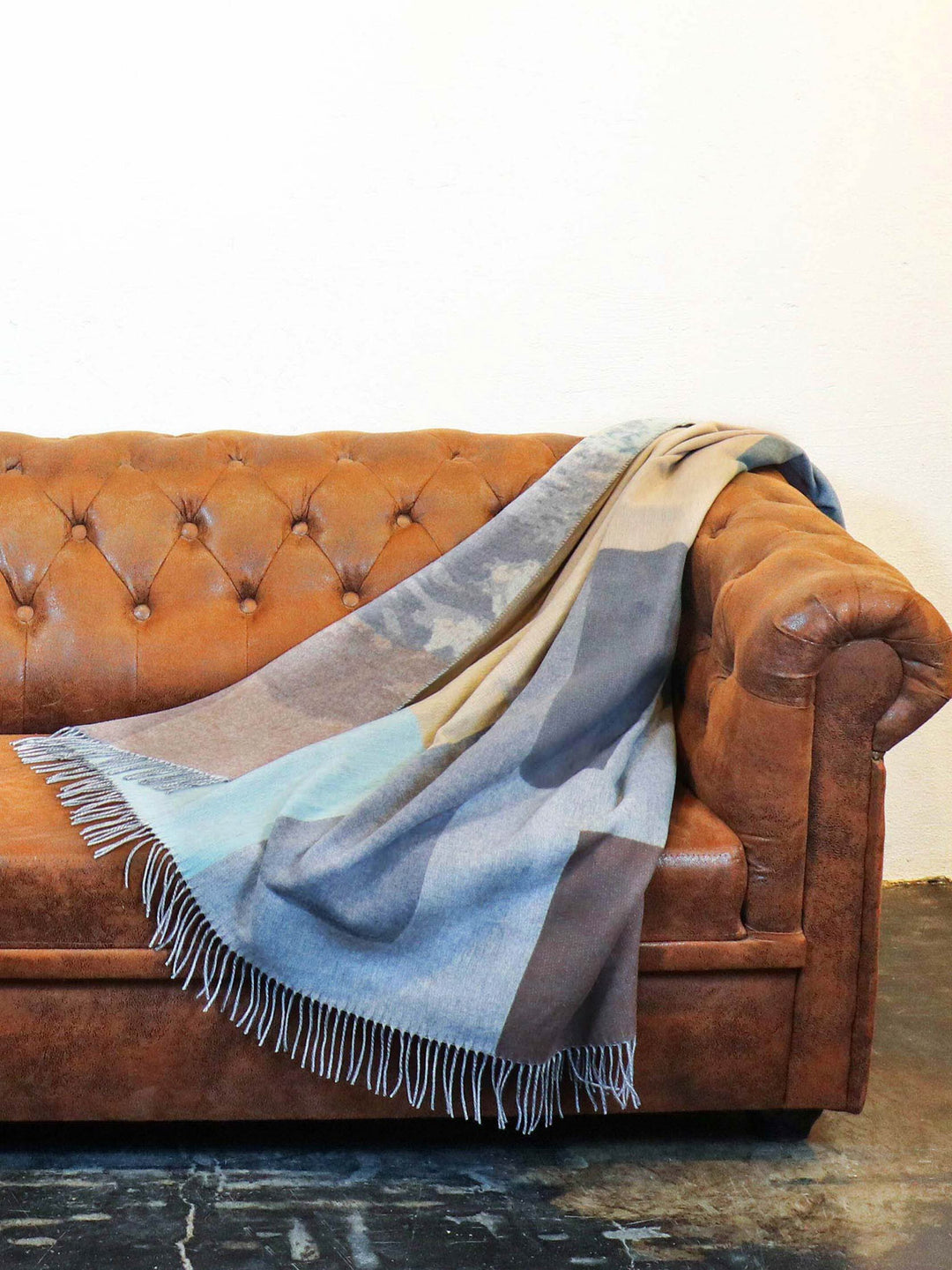 Cashmink-Decke mit Colour Block Design - Made in Germany