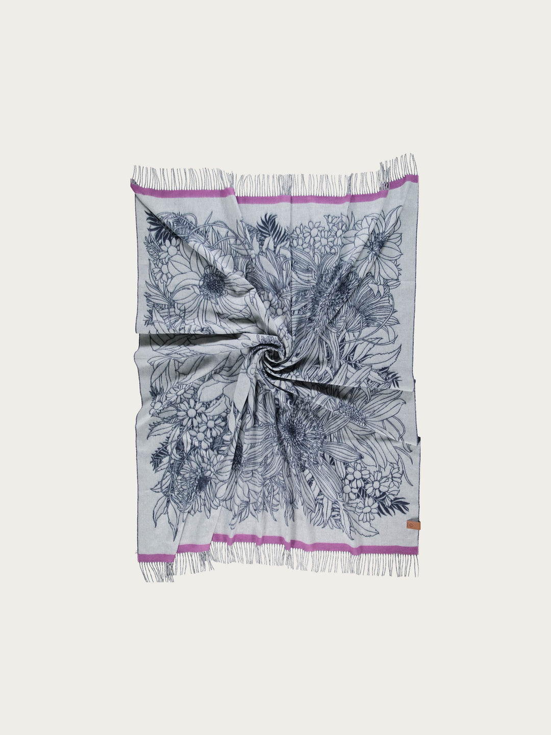 Cashmink-Decke mit Blumen-Design - Made in Germany