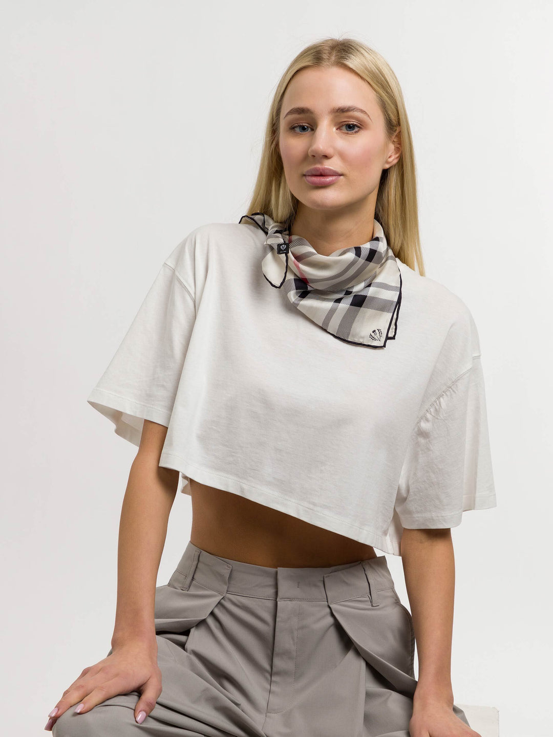 Nickituch mit FRAAS Plaid Karo aus reiner Seide