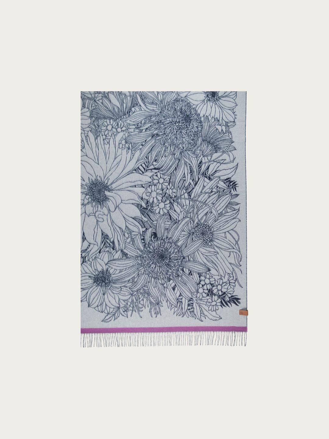 Cashmink-Decke mit Blumen-Design - Made in Germany