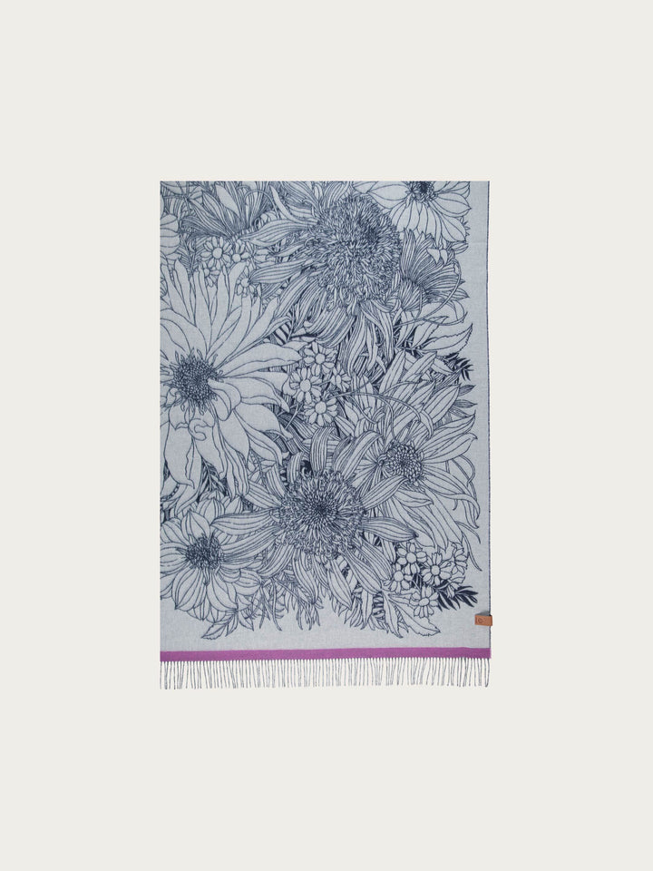 Cashmink-Decke mit Blumen-Design - Made in Germany