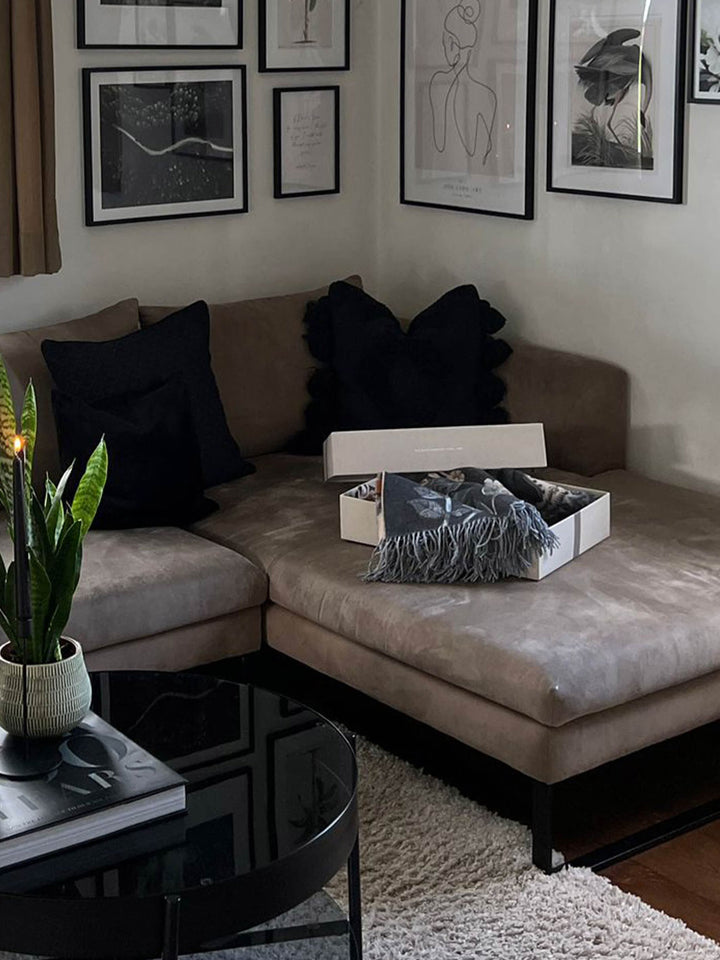Cashmink-Decke mit Blumenranken-Design - Made in Germany