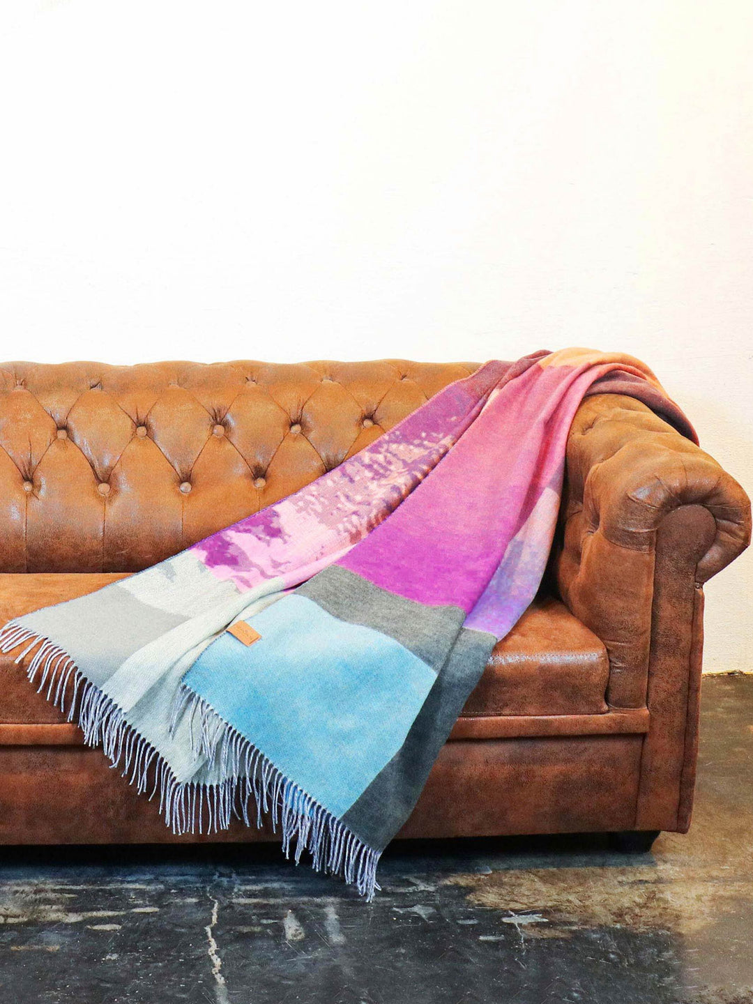 Cashmink-Decke mit Colour Block Design - Made in Germany