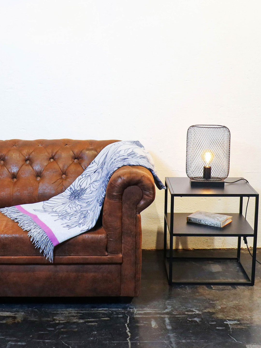 Cashmink-Decke mit Blumen-Design - Made in Germany