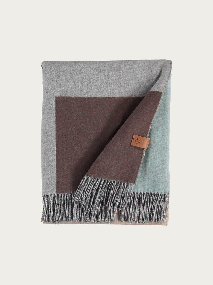 Cashmink-Decke mit Colour Block Design - Made in Germany