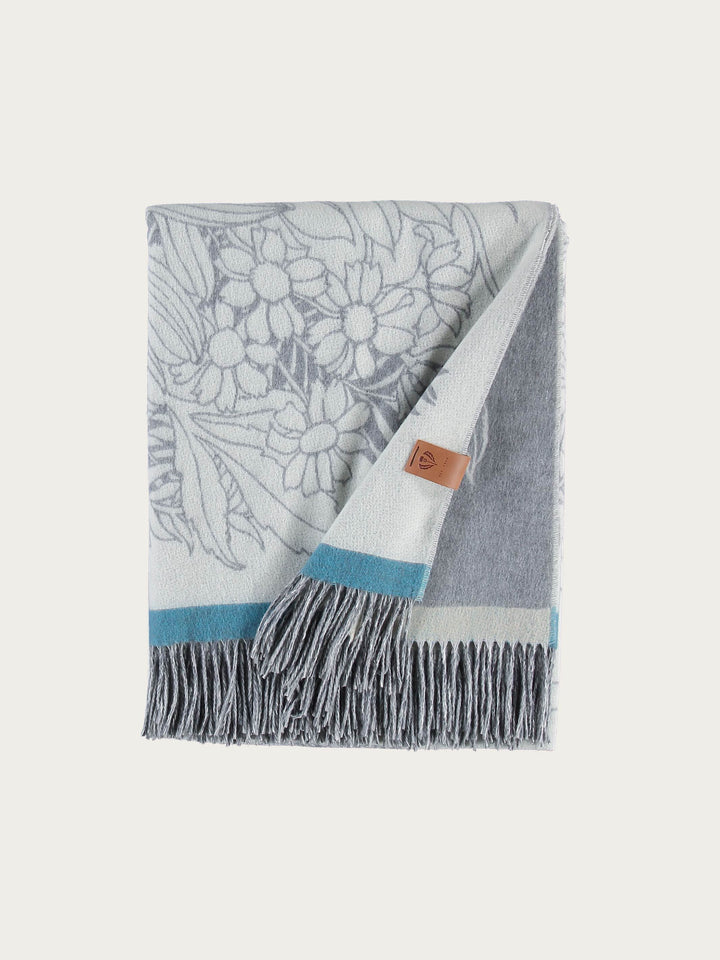Cashmink-Decke mit Blumen-Design - Made in Germany