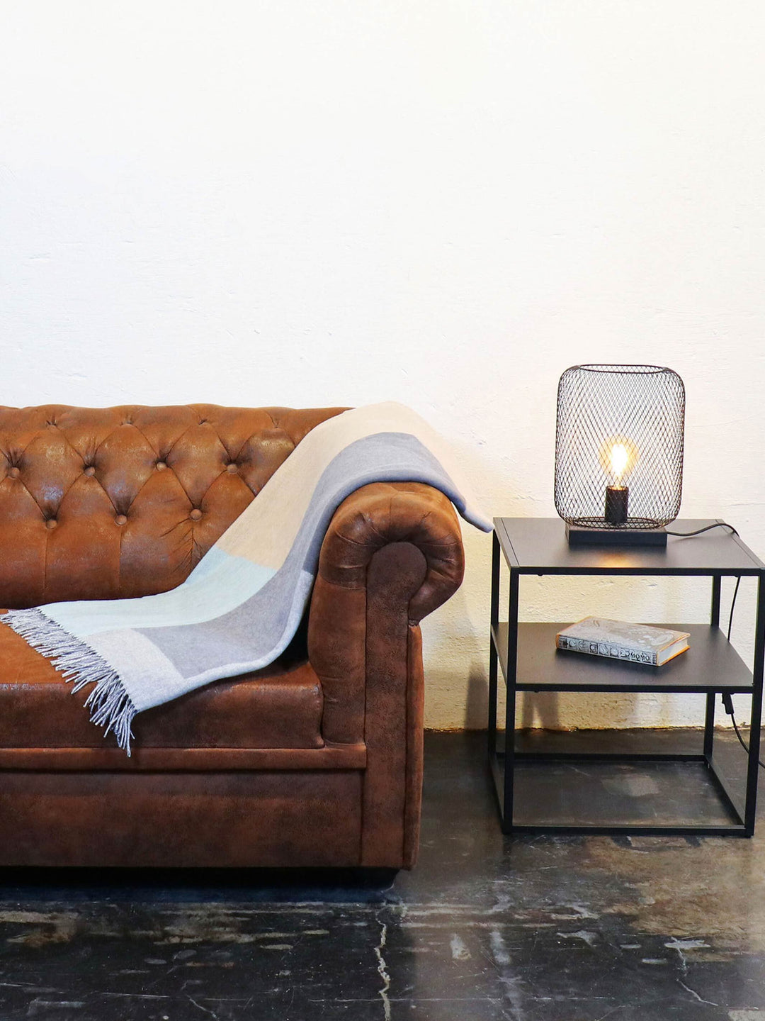 Cashmink-Decke mit Colour Block Design - Made in Germany