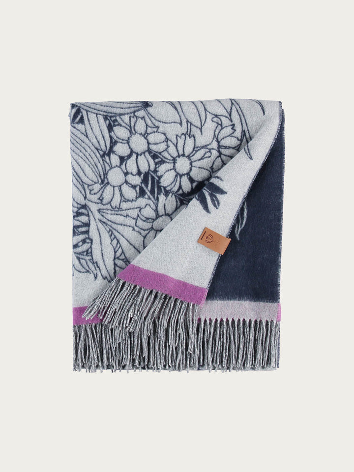 Cashmink-Decke mit Blumen-Design - Made in Germany