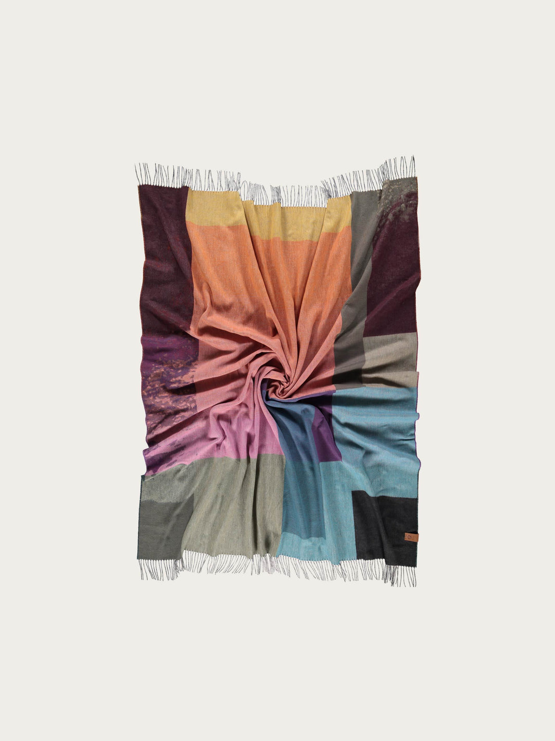 Cashmink-Decke mit Colour Block Design - Made in Germany