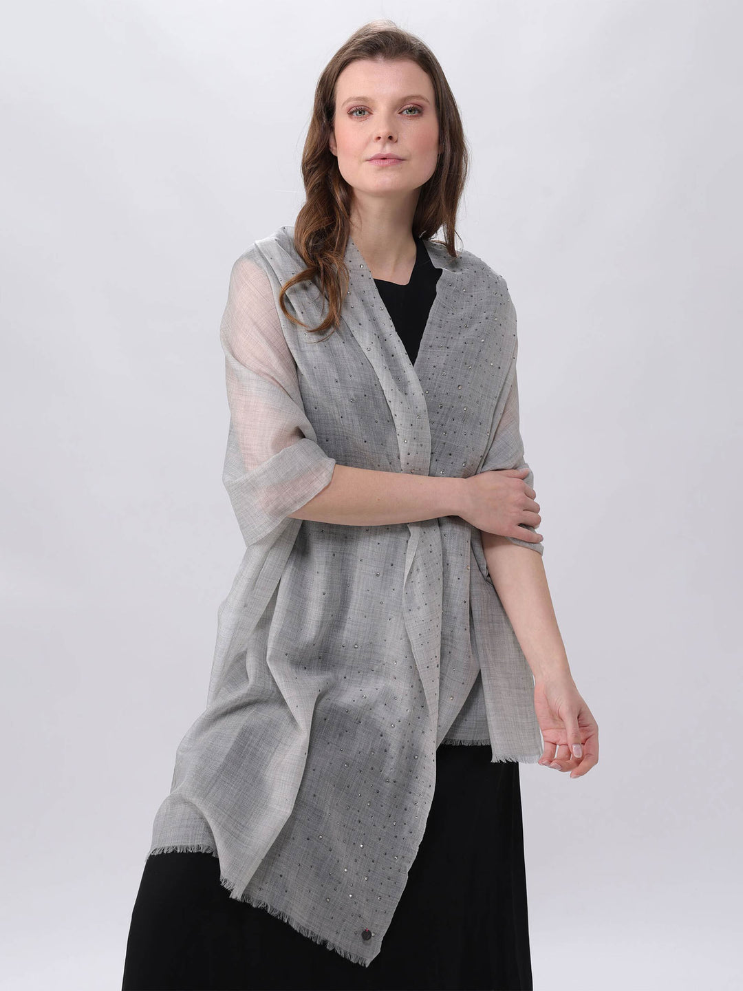 Stola mit Strass in Kaschmirmischung