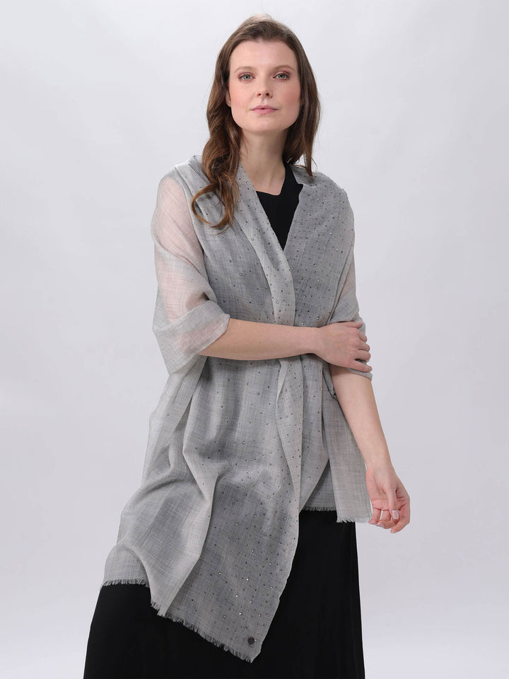 Stola mit Strass in Kaschmirmischung