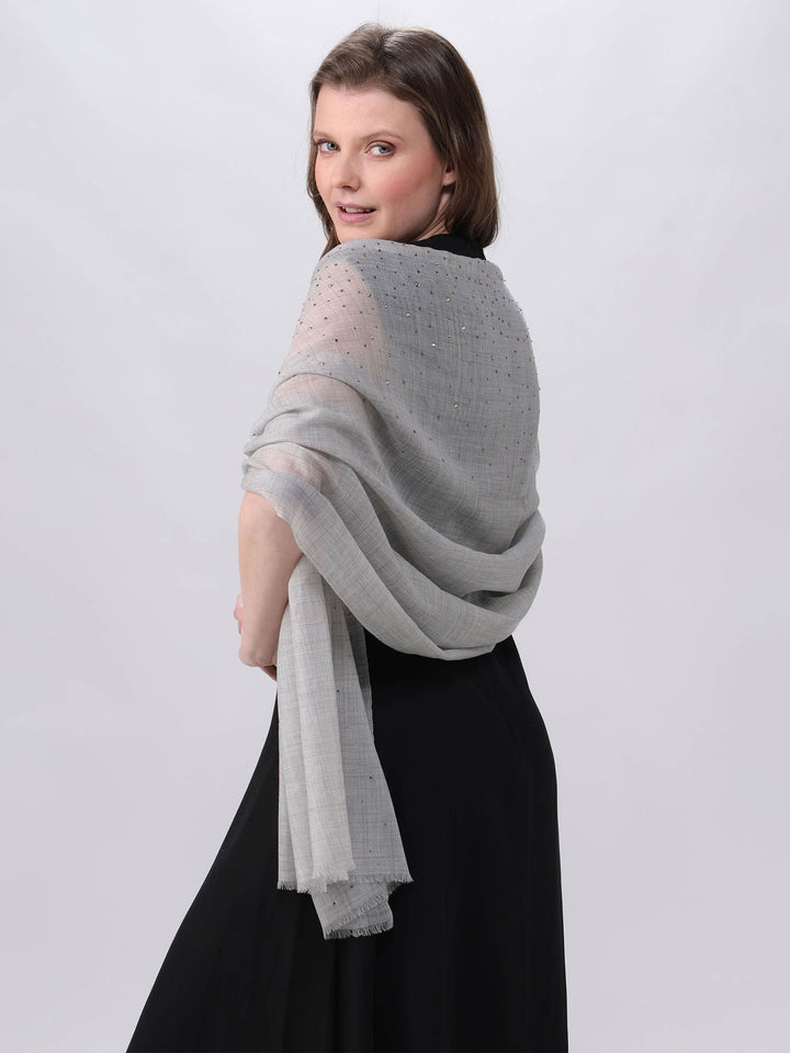 Stola mit Strass in Kaschmirmischung