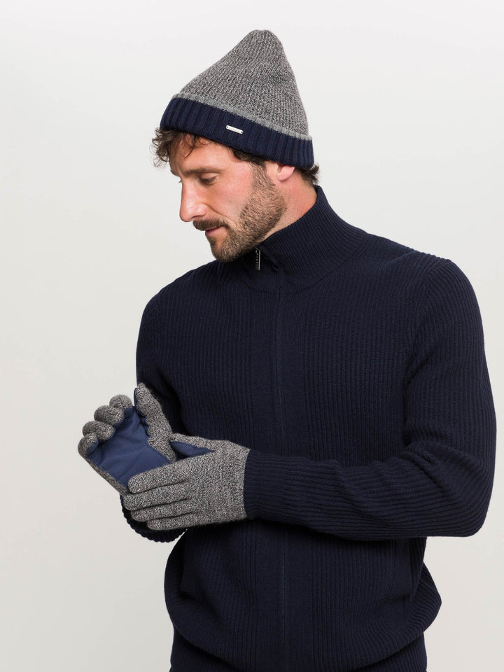 Melierte bugatti Strickhandschuhe in Wollmischung