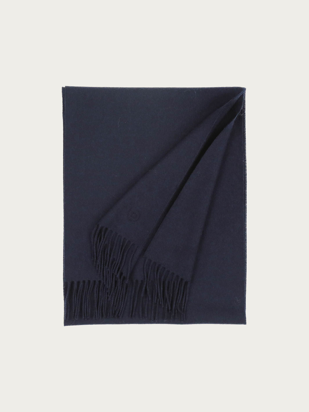 Einfarbiger Schal mit gesticktem bugatti-Logo aus reiner Wolle