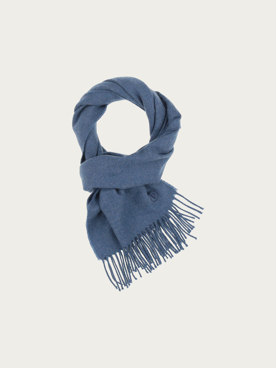 Einfarbiger Schal mit gesticktem bugatti-Logo aus reiner Wolle