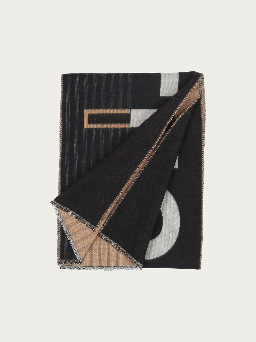 Doubleface Cashmink-Schal mit bugatti-Schriftzug