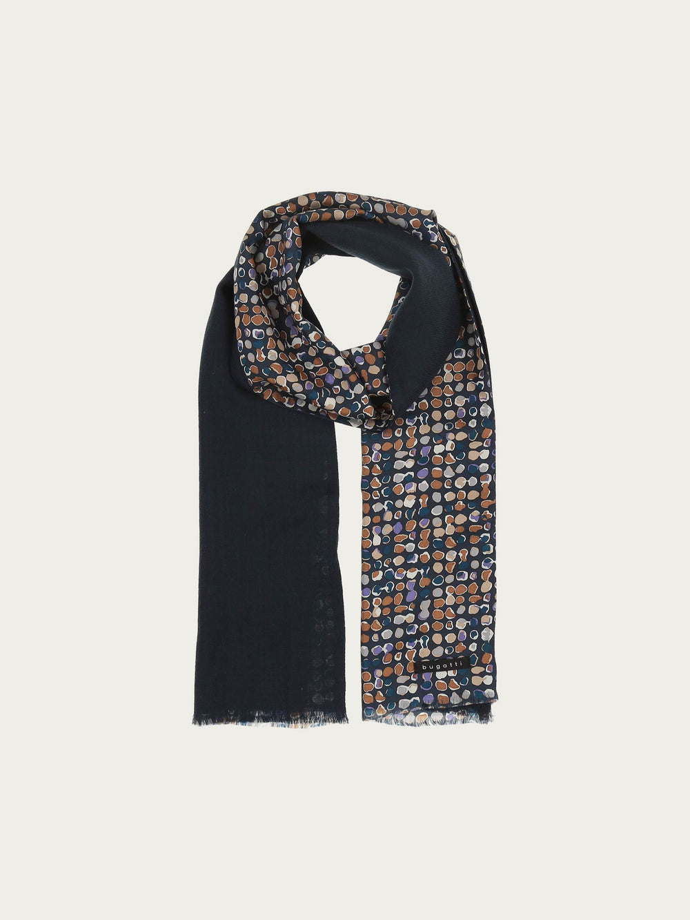 Leichter bugatti Doubleface-Schal mit Grafikprint in Wollmischung
