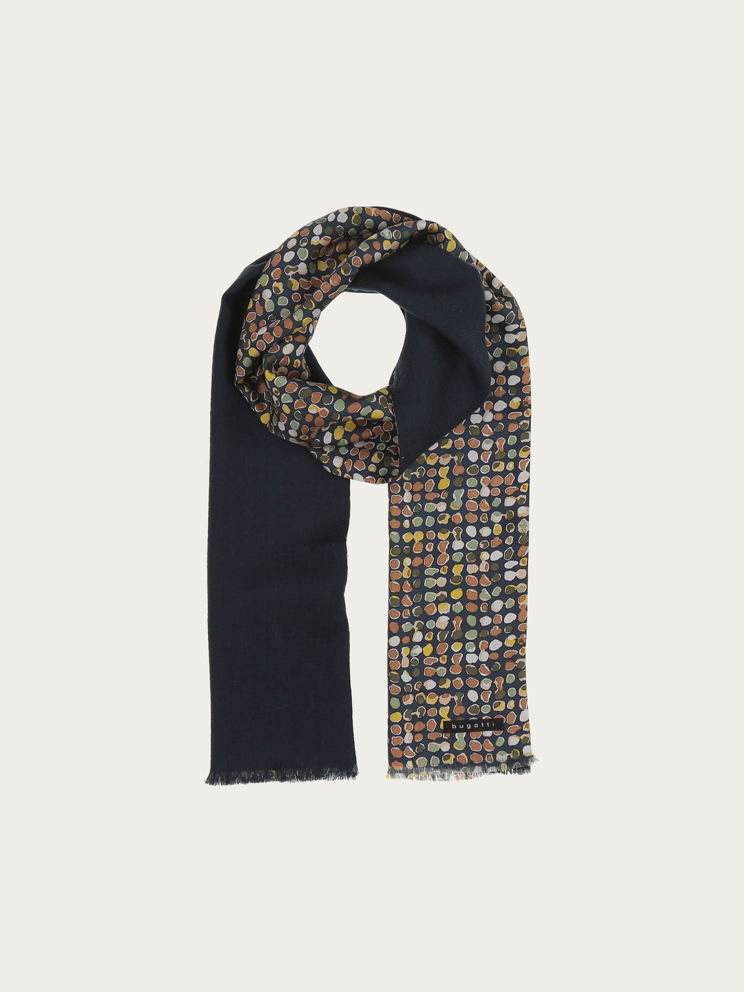 Leichter bugatti Doubleface-Schal mit Grafikprint in Wollmischung