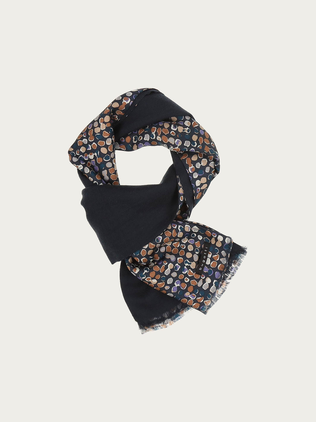 Leichter bugatti Doubleface-Schal mit Grafikprint in Wollmischung