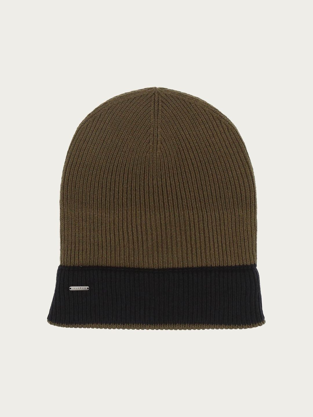 Wendbare gerippte bugatti Strickmütze mit farblich abgesetzem Rand in Wollmischung