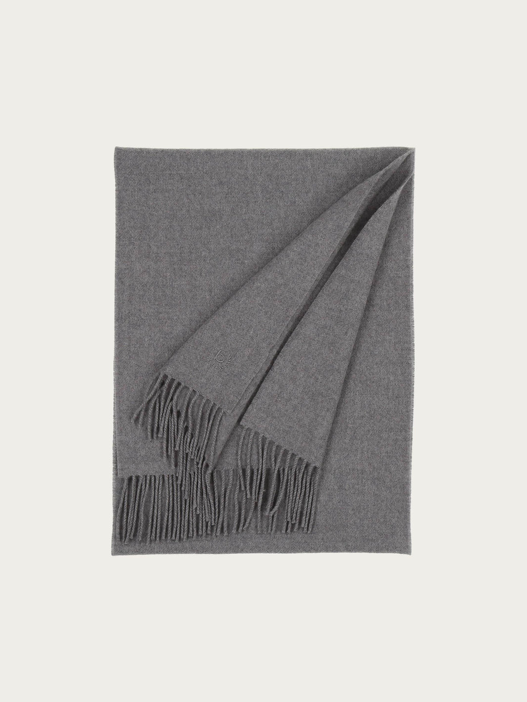 Einfarbiger Schal mit gesticktem bugatti-Logo aus reiner Wolle