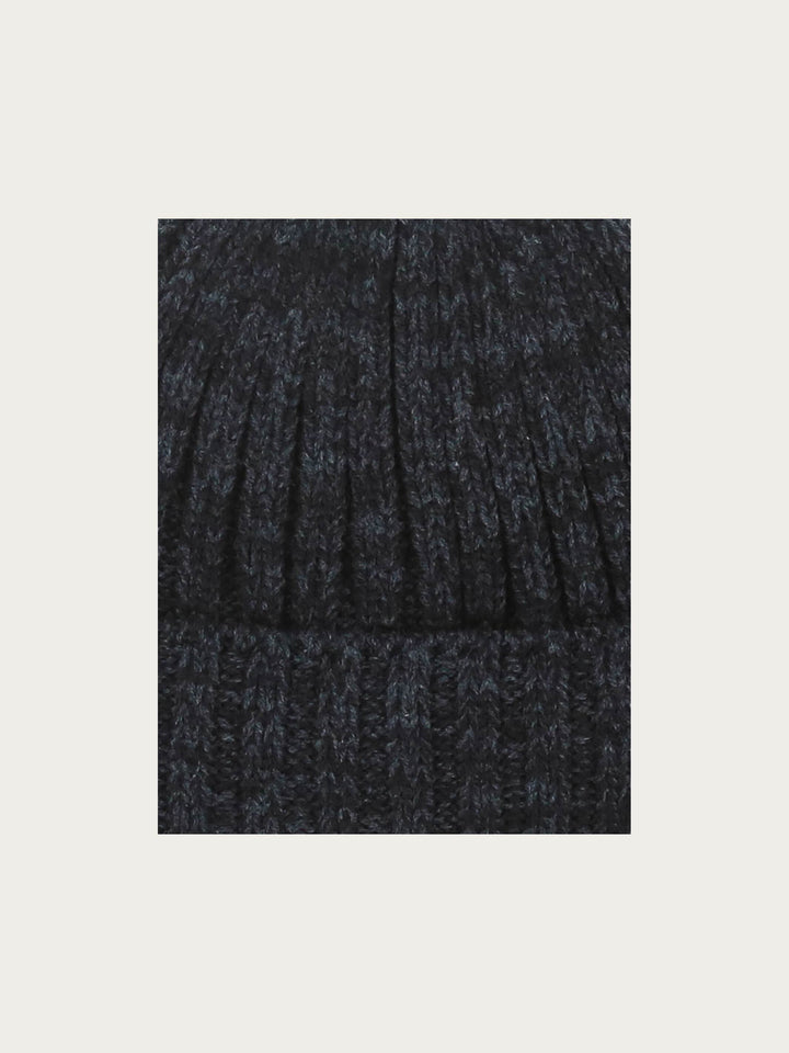 Gestrickte zweifarbige Beanie mit bugatti-Label