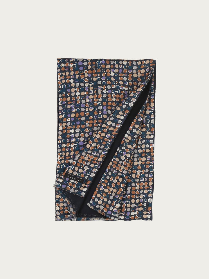 Leichter bugatti Doubleface-Schal mit Grafikprint in Wollmischung