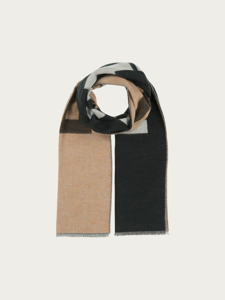 Doubleface Cashmink-Schal mit bugatti-Schriftzug