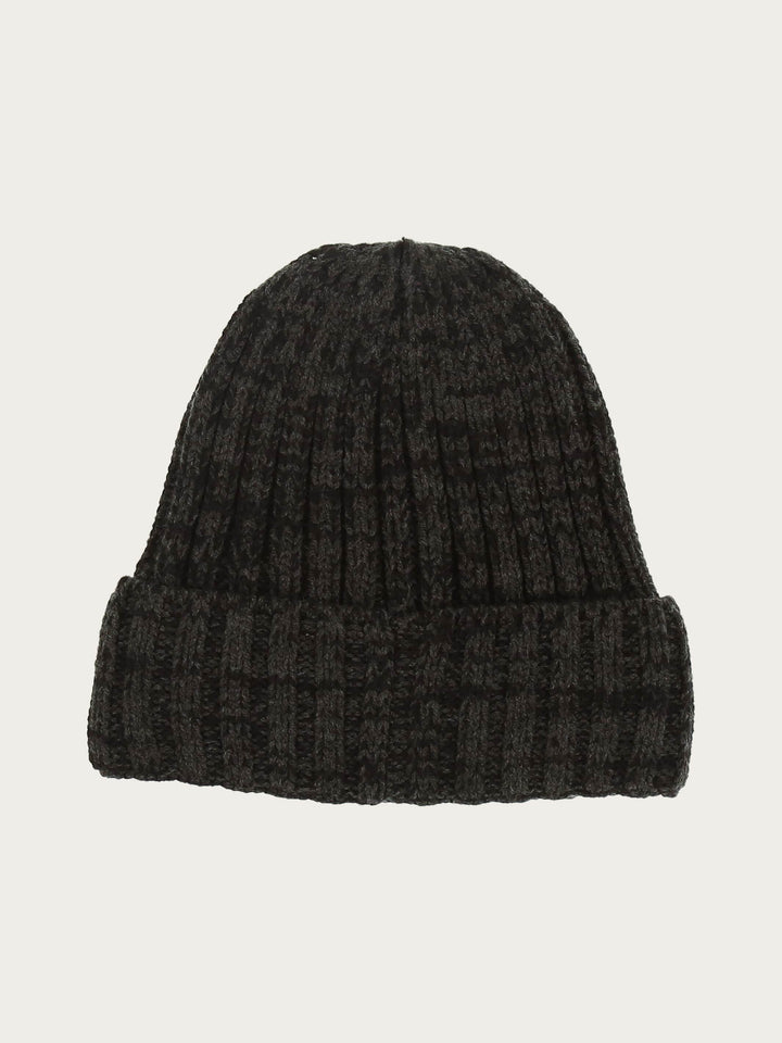 Gestrickte zweifarbige Beanie mit bugatti-Label